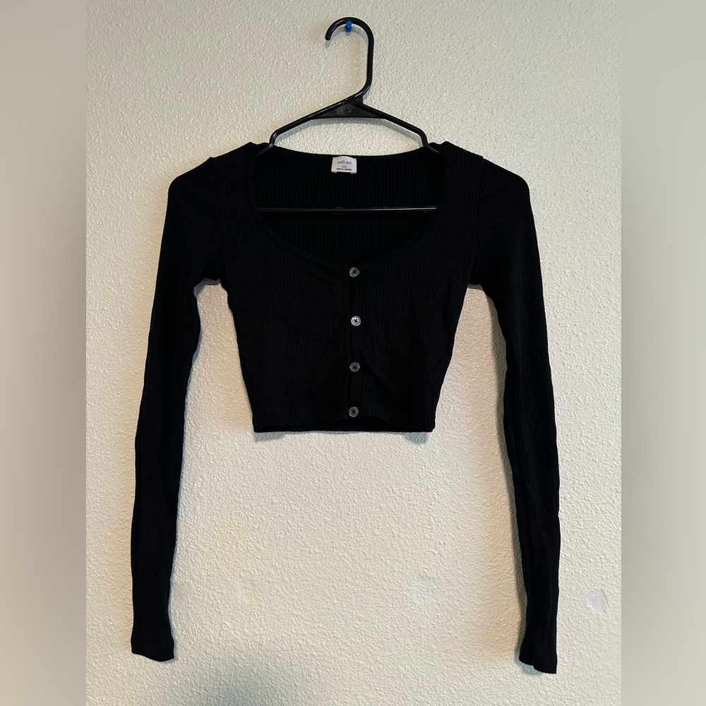 Wilfred 2xs black long sleeve top